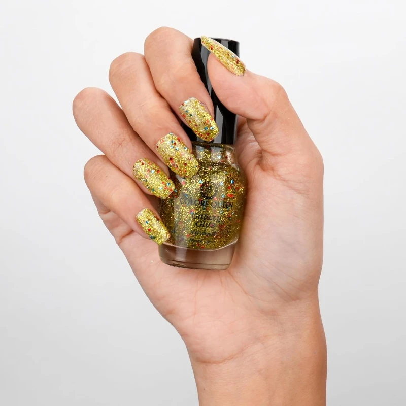 Colors Queen Galaxy Glitz Nail Lacquer | Glossy Nail Polish | Long Lasting | Chip Resisting Formula, Effortless Application | Vegan and Cruelty Free (111 - Hypnotize, 17ml) thumbnail 2